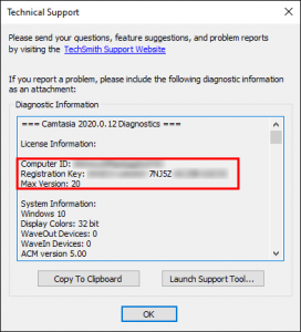 camtasia 2020 reginfo